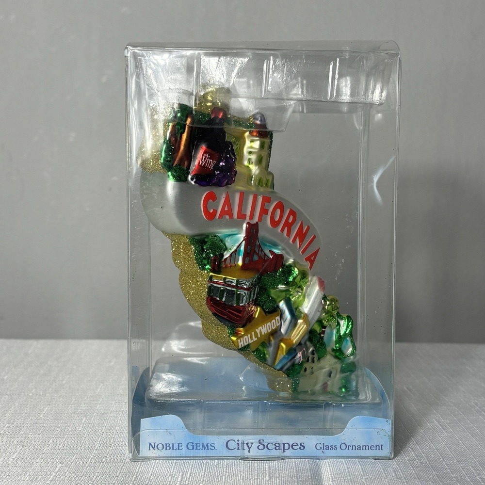 Kurt Adler California City Scapes Noble Gems Christmas Ornament Blown Glass